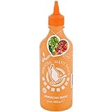 FLYING GOOSE Sriracha Mayoo Sauce - Mayonnaise, leicht scharf, orange Kappe, Würzsauce aus Thailand, 1er Pack (1 x 455 ml)