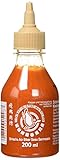 FLYING GOOSE Sriracha scharfe Chilisauce mit extra Knoblauch - scharf, braune Kappe, Würzsauce aus Thailand, 1er Pack (1 x 200 ml)