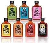 Crazy B Sauce - 7er Bundle mild bis extreme scharfe Chilisauce (7 x 100ml Flasche) - Schönes Chili Geschenkset für Männer