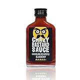 Crazy Bastard® Sauce - Carolina Reaper & Blaubeere - Süsse Heildelbeeren mit der Schärfsten Chilis der Welt, Extreme Scharfe. voll leckere geschmack (1 x 100ml flasche)