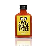 Crazy Bastard® Sauce - Habanero & Tomatillo - Scharf und fruchtig preisgekrönte Chilisauce. Perfekt ausgewogen in Geschmack und scharfe der zum jedem Gericht passt. (1 x 100ml flasche)