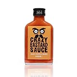 Crazy Bastard® Sauce - Ghost Pepper & Mango - Exotisch, fruchtig, und intensiv scharfe Chilisauce verfeinert mit Kreuzkümmel und Meersalz (1 x 100ml flasche)