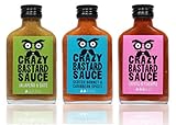 Crazy B Sauce - 3er Set - Mittelscharfe Chilisauce aus Jalapeño, Scotch Bonnett, und Chipotle Chilis (3 x 100ml)